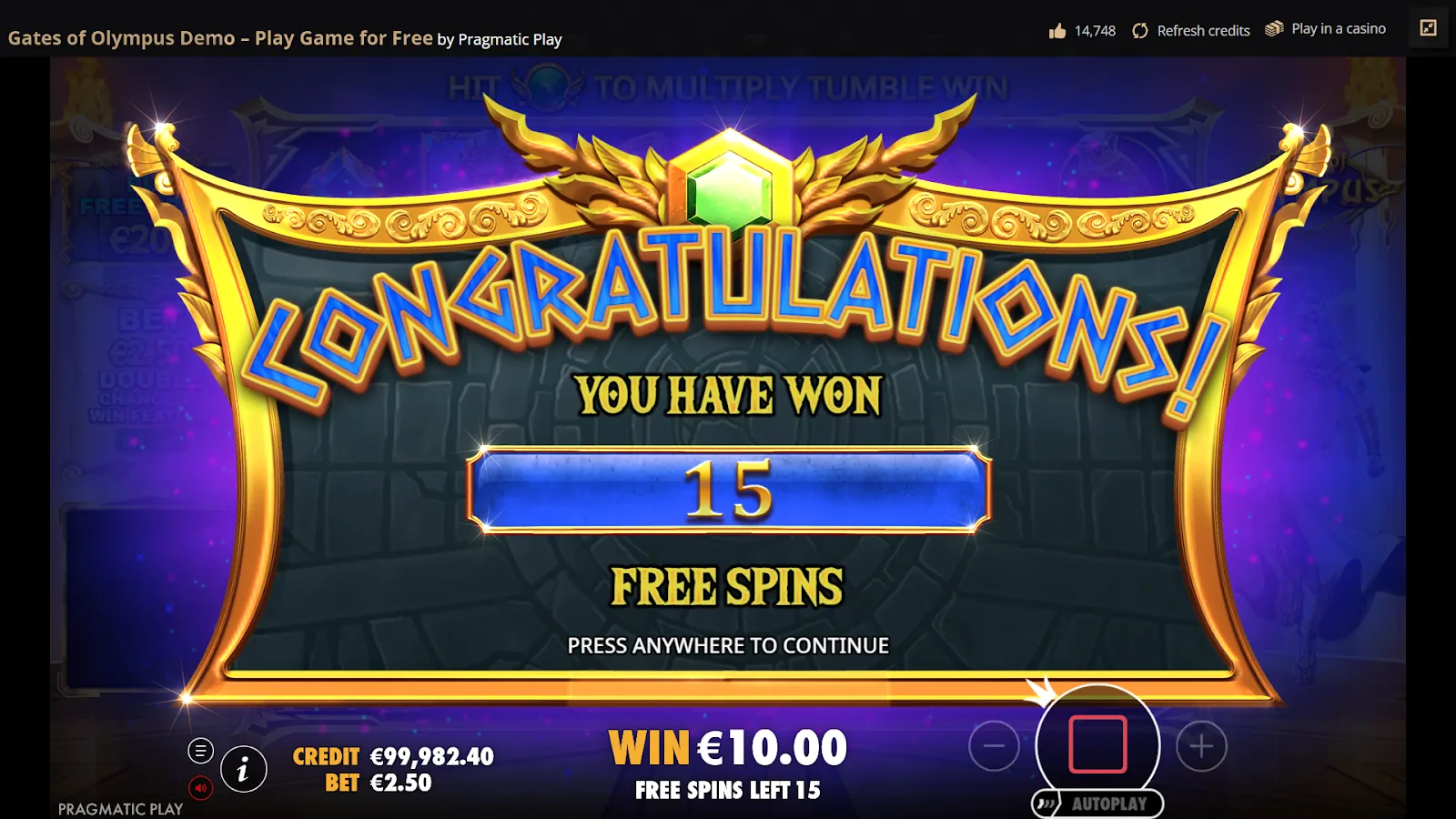 Attivazione del round giri gratis in Gates of Olympus