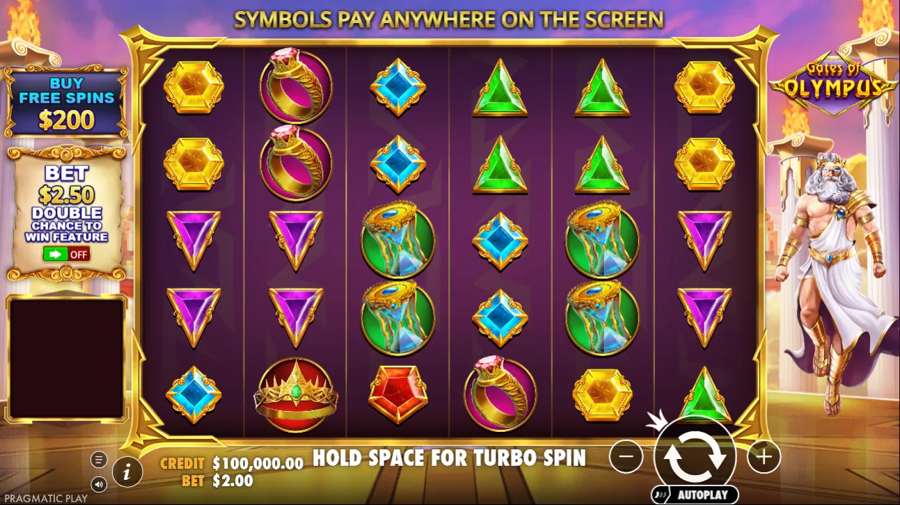 Gameplay in modalità demo di Gates of Olympus